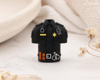 Police Series：3D Police Uniform，Focus Beads ，Focal Beads，silicone beads，For beaded pens, pet collars, bracelets, and keychains; reusable.