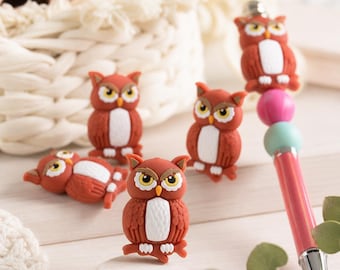 Animal Series：3D Owl beads，Focus Beads ，Focal Beads，silicone beads，For beaded pens, pet collars, bracelets, and keychains; reusable.