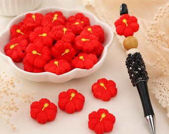 Flower Series：3D Flower beads，Focus Beads ，Focal Beads，silicone beads，For beaded pens, pet collars, bracelets, and keychains; reusable.