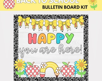 Back to School Bulletin Board Kit, Happy You Are Here Classroom Decor, New School Year Display, Printable Teacher Resources