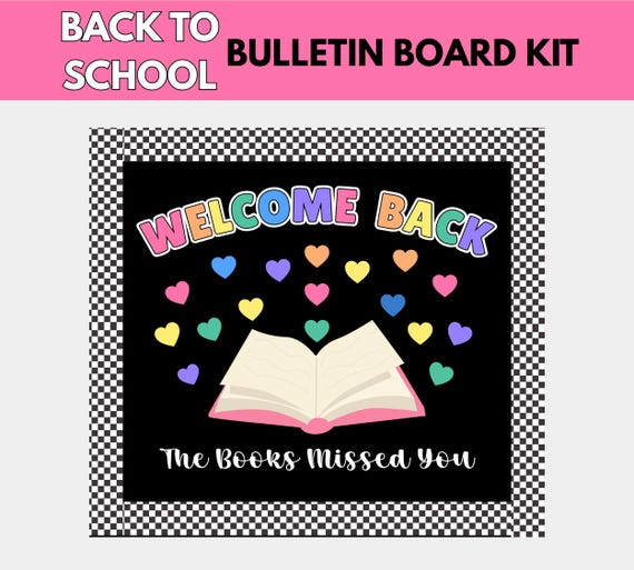 Welcome Back Bulletin Board Kit, August Reading Decor, New School Year Decor, Back to School Library Display