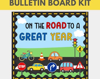 Back to School Transportation Bulletin Board Kit, On the Road to a Great Year, Welcome Classroom Decor, First Day of School Door Decor