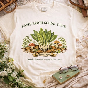 Ramp Patch Social Club Shirt, Wild Leek Tee, Forager T-Shirt, Appalachian Spring Botanical Shirt, Cottagecore Mushroom Woodland Graphic Tee