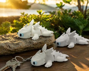 Dragão Fúria da Luz Flexível Impresso em 3D, Brinquedo Articulado Anti-Stress, Decoração de Como Treinar o Seu Dragão