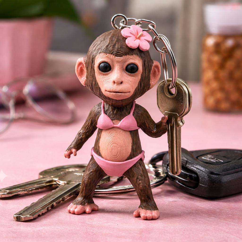 Monkey Key Video 3D Printed Dancing Monkey Meme Keychain, Viral Internet Keyring ...