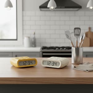 Przenośny mały budzik – zasilany bateryjnie, prosty i trwały, nowoczesny minutnik kuchenny