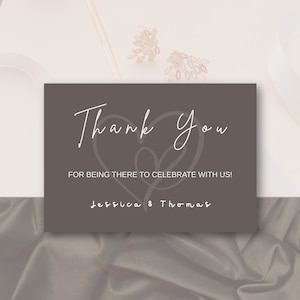 Deep Espresso Wedding Thank You Card | Canva Editable Template | Minimalist Post Event Appreciation Note | Chocolate Brown Printable Layout