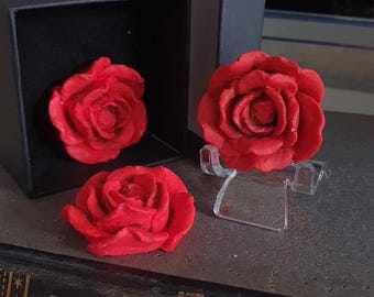 Rose handbemalte Blüte, Geburtsblume, handgemachtes Unikat, Blume, Geburtstagsgeschenk, Sammelobjekt