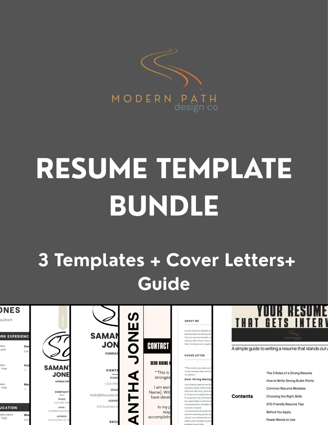 ATS Friendly Resume Template Bundle | Modern Canva CV + Cover Letter ...