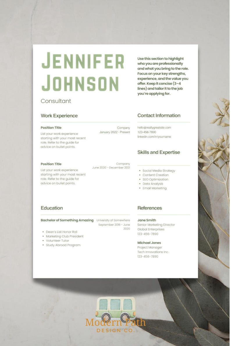 Editable Canva Resume Template | ATS Friendly CV Design (digital ...