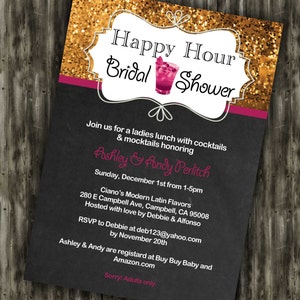 Happy Hour bruids douche uit te nodigen