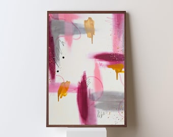 Zinnia abstrakter Kunstdruck | Bunte zeitgenössische quadratische Wandkunst | modernes Wohndekor | trendige Wanddeko