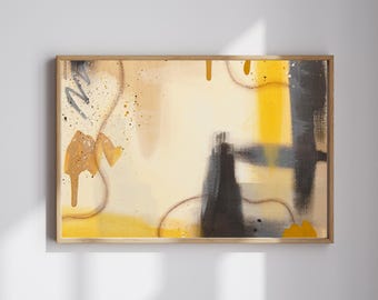 Ochre & Blush Abstract Wall Art| Japandi Color Block Print| Warm Neutral Modern Décor| Rothko Inspired Soft Minimal Painting