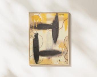 Golden Kindling Contemporary Art | Gold Foil Abstract Painting on Canvas | Neutral Metallic Decor