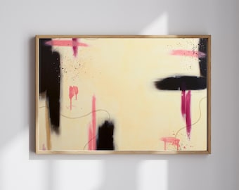 Raw Bloom contemporary abstract art| soft organic wall decor| blush pastel print for living room