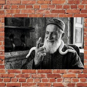 Quadro da parete del saggio di Süleyman, stampa dell'anello del sigillo di Salomone, ritratto di un vecchio mistico con spiriti Jinn, download digitale