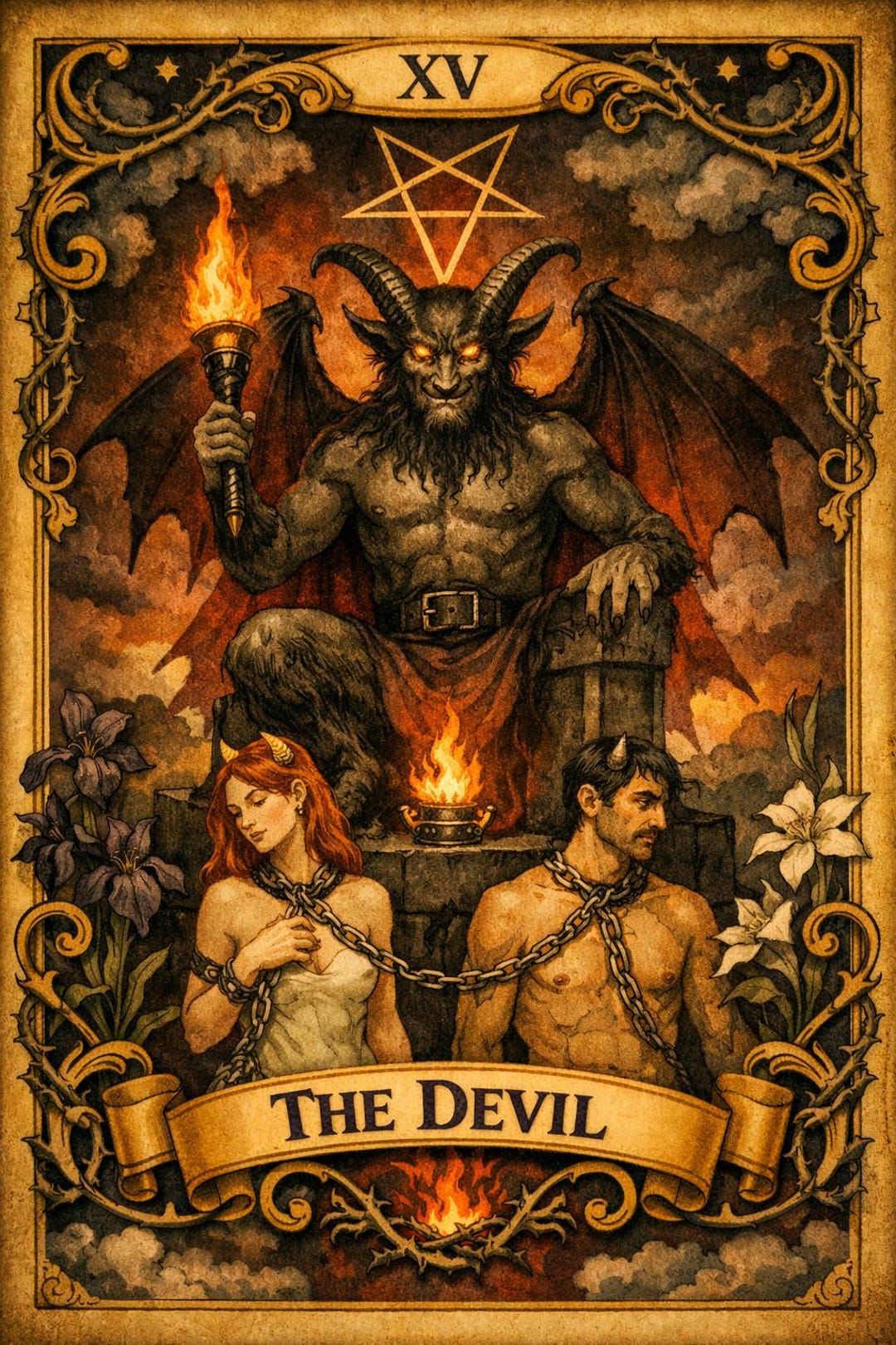 The Devil Tarot Card Poster | Victorian Tarot Art Print - Etsy