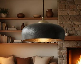 Brass Dome Pendant Light – Patina Farmhouse Kitchen Island Ceiling Lamp