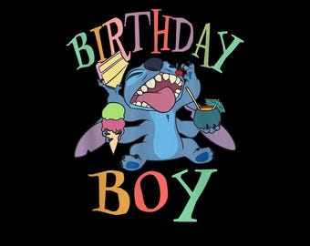 Stitch Geburtstagskind PNG - Lilo & Stitch Feier Grafik (Instant Download)