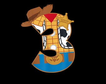 Toy Story 3. Geburtstag PNG - Woody Sheriff inspiriertes Design (Digitaler Download)