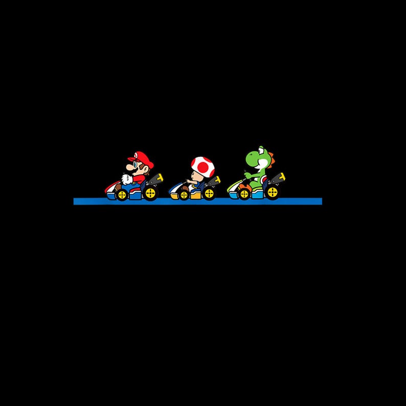 Mario Toad Racing Mario Kart Yoshi Toad & Mario Vintage Race Line β Retro Racing Gaming ...