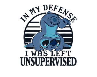 Lilo & Stitch I Was Links Unsupervised Retro Streifen - Lustiger Vintage Stitch PNG (Instant Download)