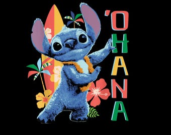 Lilo & Stitch Live-Action Film 'Ohana Hula Beach – Tropische Familie PNG (Instant Download)