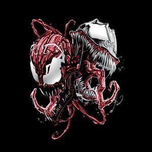 Comics Venom and Carnage Split Bösewicht Portrait - Episches Symbionten Face-Off PNG (Instant Download)