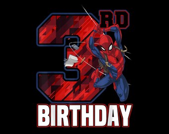 Spider-Man Web Swing 3.Geburtstag - Superheld Geburtstag PNG (Instant Download)