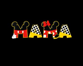 Mickey Minnie Mama Moederdag verjaardag familie-uitstapje – schattige, op Disney geïnspireerde moederfamilie, png (direct downloaden)