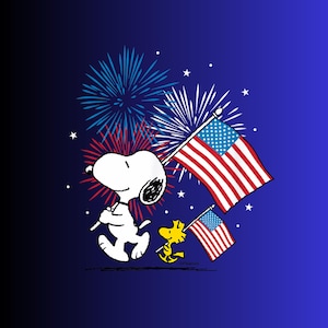 Snoopy American Flag - Etsy