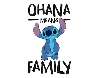 Lilo & Stitch - Ohana Means Familie - Herzerwärmende Familie PNG (Instant Download)