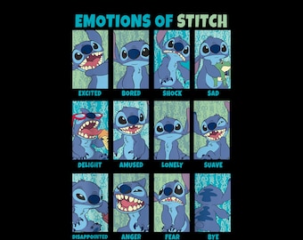 Stitch Emotions Panels PNG - Lilo & Stitch Charakterausdrücke (Instant Download)