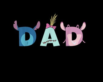 Lilo & Stitch Dad PNG - Familienausflug Design zum Vatertag (Instant Download)