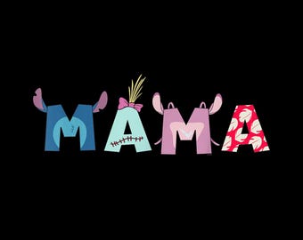 Lilo & Stitch Mama PNG - Familienausflug Design zum Muttertag (Instant Download)