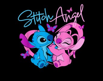 Lilo & Stitch Engel Schmetterlinge PNG: Charakter Zeichnung (Digitaler Download)