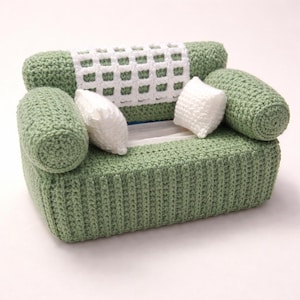 Crochet Sofa Tissue Box Cover Pattern PDF | Couch Tissue Holder Crochet Pattern | Amigurumi Home Decor | DIY Crochet Gift