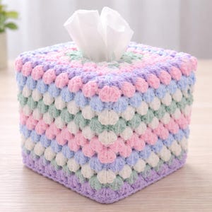 Crochet Granny Square Tissue Box Cover Pattern | Colorful Crochet Tissue Holder PDF | DIY Home Decor | Easy Crochet Pattern