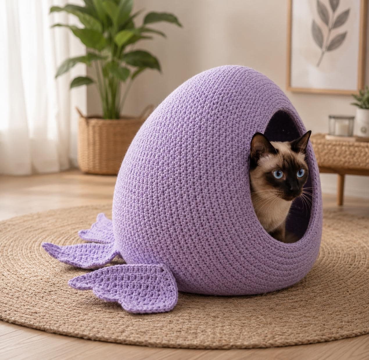 Step-by-Step Crochet Cat Cave Pattern / Fish Cat House