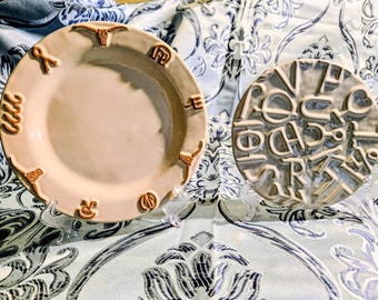 Vintage Western Cattle Brands "Plate and Trivet Set" made by Frankoma Pottery