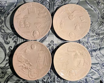 America's War for Independence! BiCentennial Plates by Frankoma Pottery, Set of 4