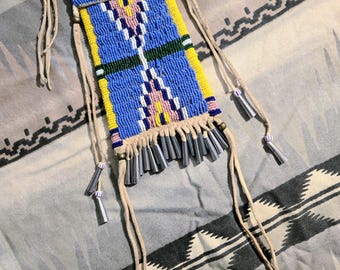 RARE! 1940 Strike-A-Light Beaded Bag, by a Blackfoot Tribe member