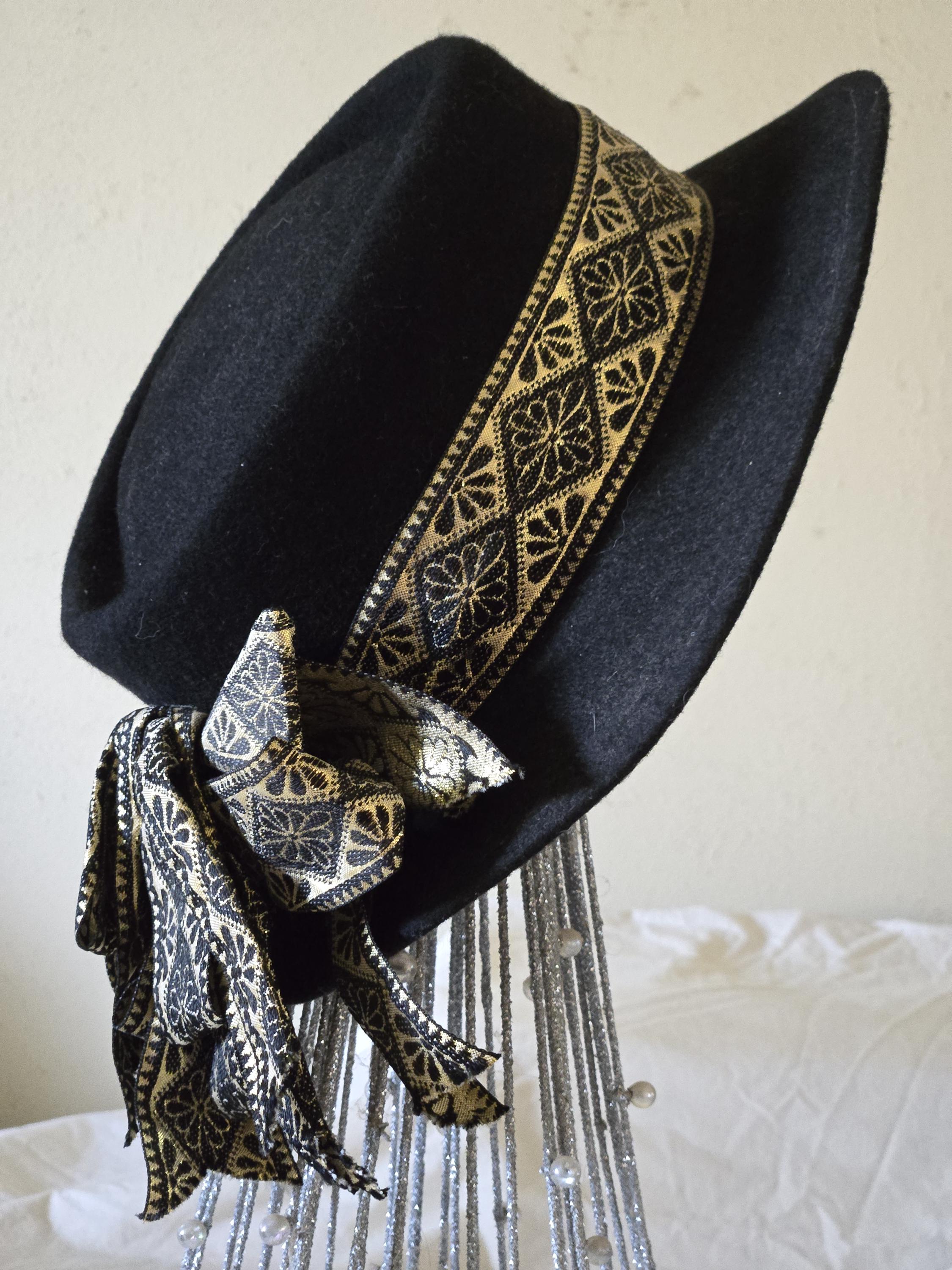 WORTH & WORTH Orlando Palacio Custom Bolero Wide Brim Black Sequins Hat 7 Unisex Wide Brim Bolero Hat for Women - Etsy main image 2