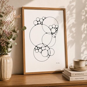 Organic Abstract Shapes PrintM | Minimalist Cell Structure Wall Art | Modern Ink Style Poster | Nature Inspired Line Art, Digital Download