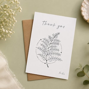 Printable Thank You Card | Botanical Thank You Note | Minimalist Appreciation Card | Instant Download | A6 A5 Greeting Card