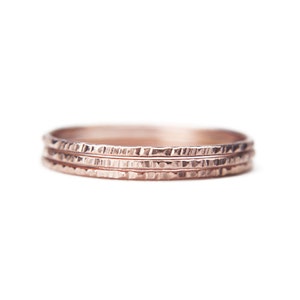 Rose Gold Square Diamond Ring Stacking Set, Eco Friendly 1mm Diamond ...