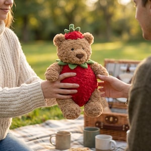 Jellycat Bartholomew Bear Strawberry Costume - Etsy