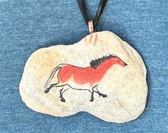 Lascaux Horse pendant painting on stone