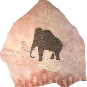 Rouffignac Mammoth primitive painting on hanging stone