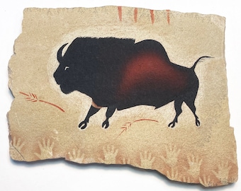 Lascaux Bison cave painting on hanging stone